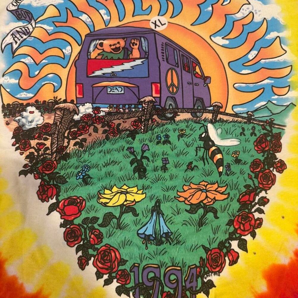 Grateful Dead On the Road Again 1994 Tie-Dye T-Shirt XL Deadstock NWOT